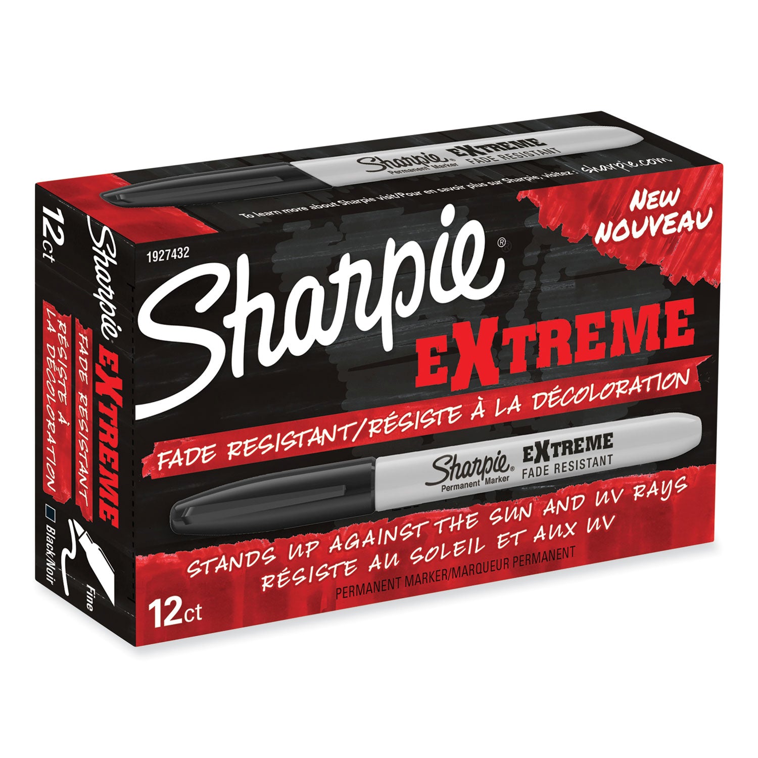Sharpie Extreme Marker, Fine Bullet Tip, Black, Dozen (1927432)