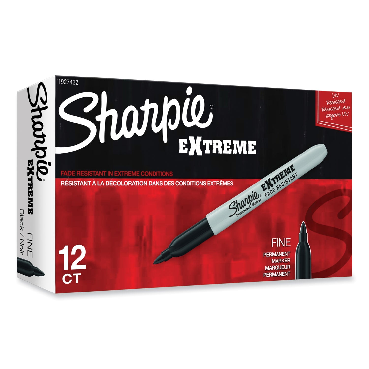 Sharpie Extreme Marker, Fine Bullet Tip, Black, Dozen (1927432)