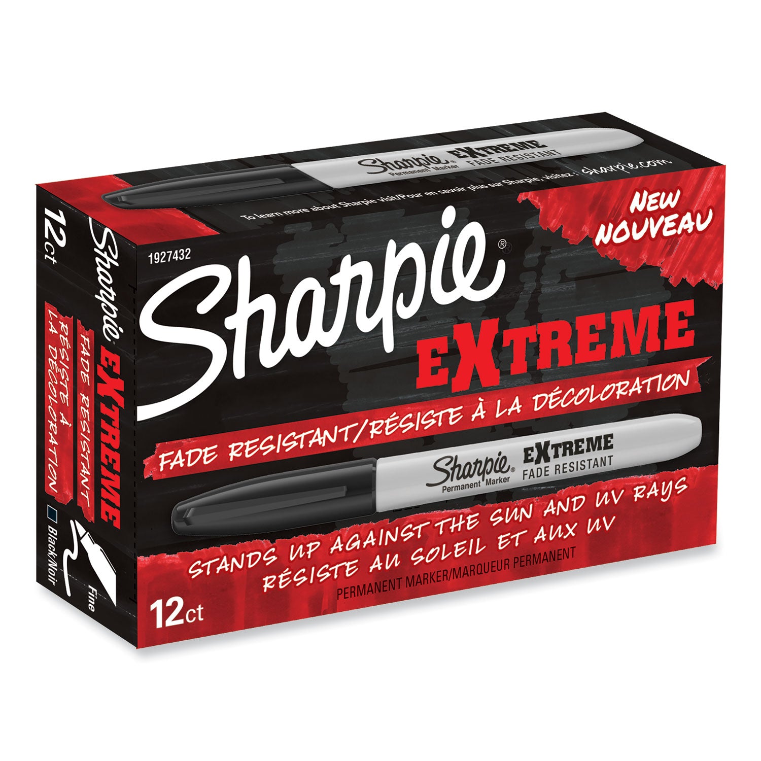 Sharpie Extreme Marker, Fine Bullet Tip, Black, Dozen (1927432)