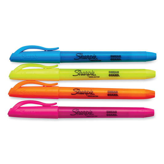 Sharpie Pocket Style Highlighters, Assorted Ink Colors, Chisel Tip, Assorted Barrel Colors, 5/Set (1908101)