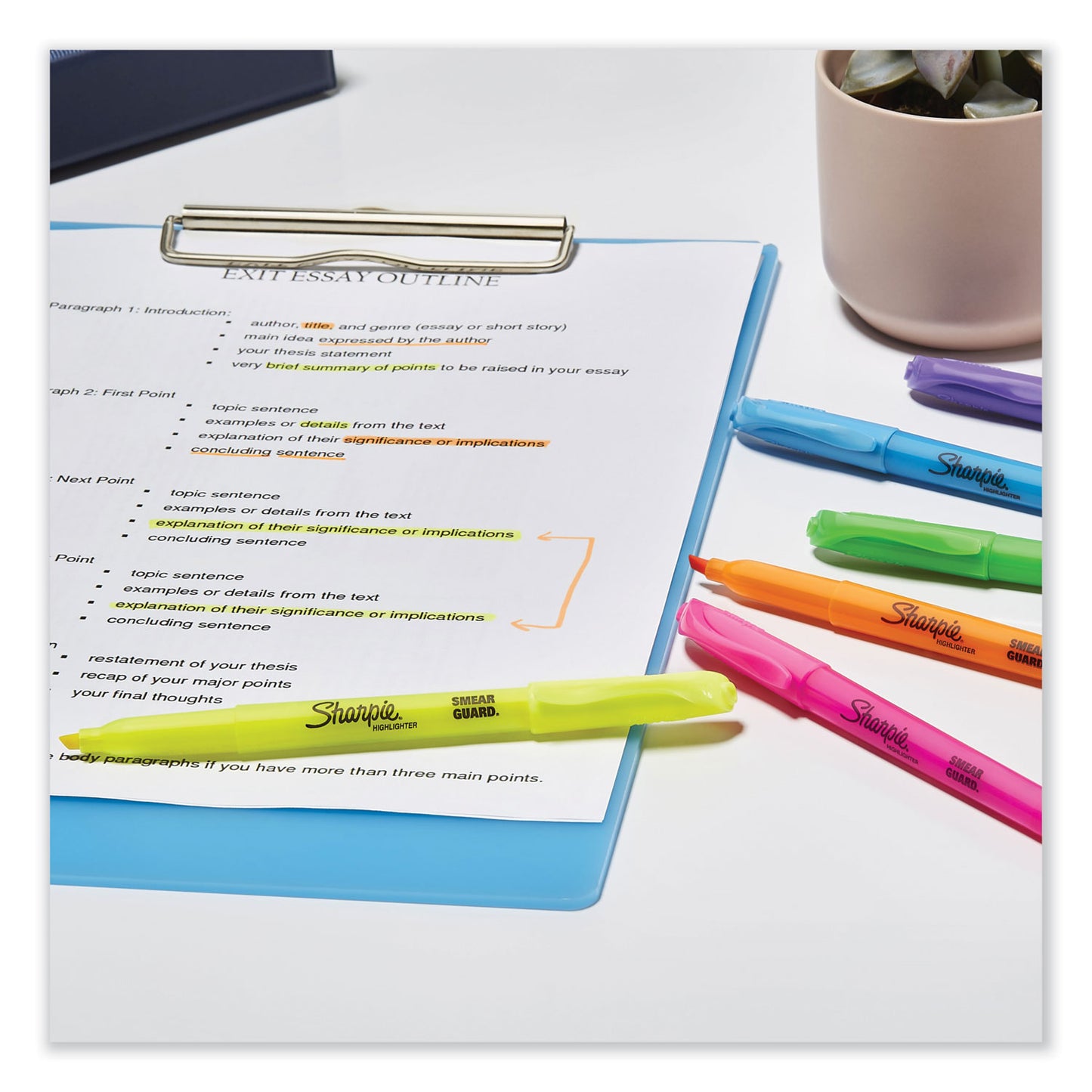 Sharpie Pocket Style Highlighters, Assorted Ink Colors, Chisel Tip, Assorted Barrel Colors, 24/Pack (1761791)