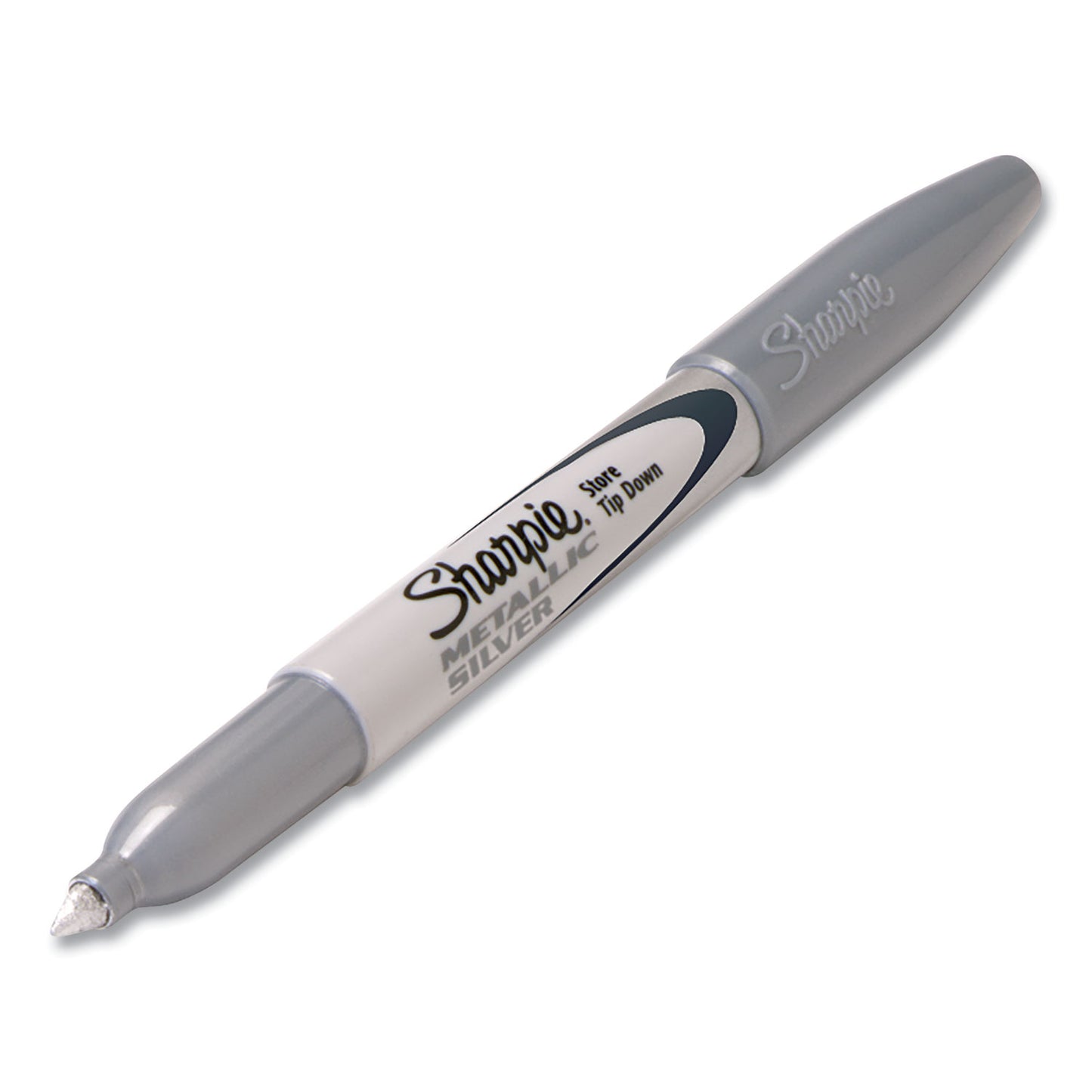 Sharpie Metallic Fine Point Permanent Markers, Fine Bullet Tip, Metallic Silver, Dozen (39100)