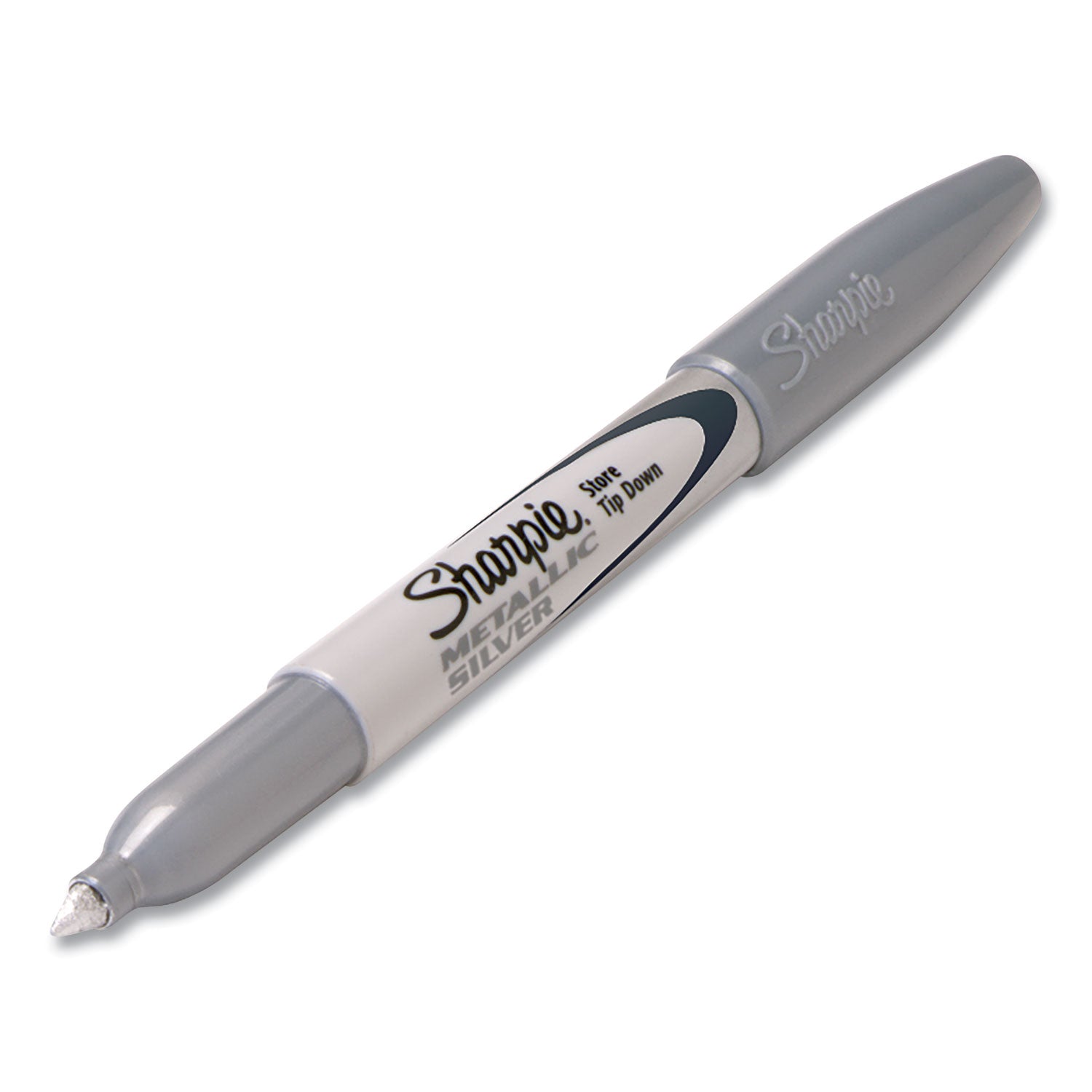 Sharpie Metallic Fine Point Permanent Markers, Fine Bullet Tip, Metallic Silver, Dozen (39100)