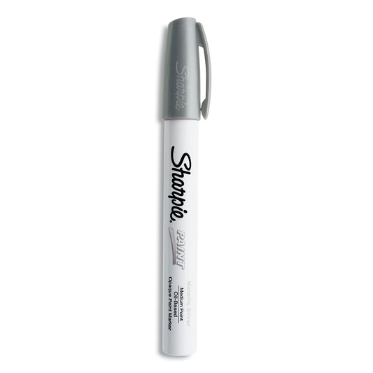 Sharpie Permanent Paint Marker, Medium Bullet Tip, Silver (35560)