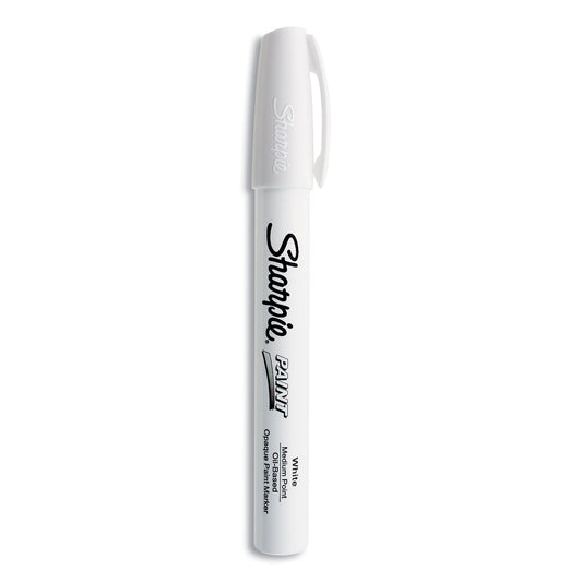 Sharpie Permanent Paint Marker, Medium Bullet Tip, White (35558)
