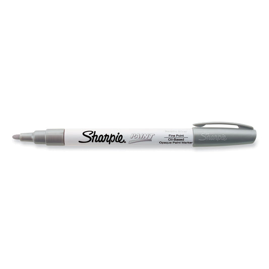 Sharpie Permanent Paint Marker, Fine Bullet Tip, Silver (35545)