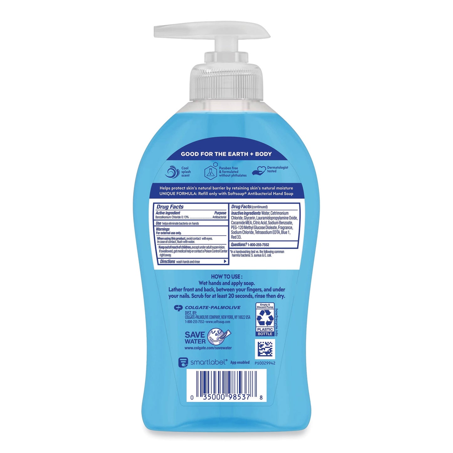 Softsoap Antibacterial Hand Soap, Cool Splash Scent, 11.25 oz (98537EA)