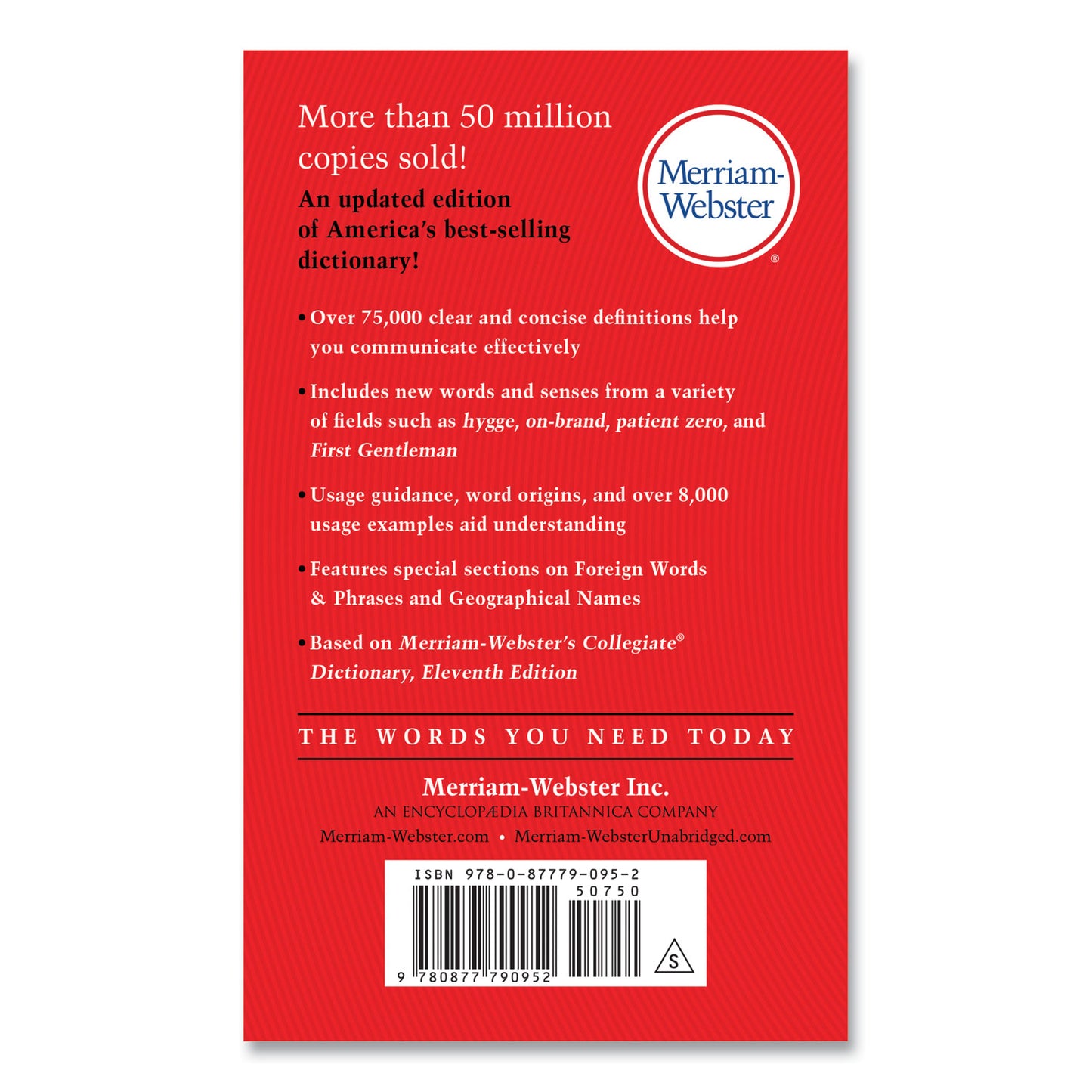 Merriam Webster The Merriam-Webster Dictionary, Revised Edition, Paperback, 960 Pages (2952)