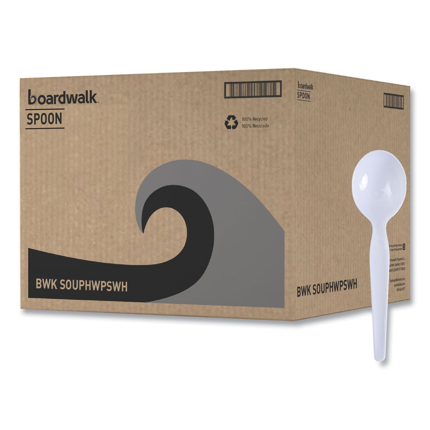 Boardwalk Heavyweight Polystyrene Cutlery, Soup Spoon, White, 1000/Carton (SOUPHWPSWH)