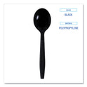 Boardwalk Heavyweight Wrapped Polypropylene Cutlery, Soup Spoon, Black, 1,000/Carton (SSHWPPBIW)