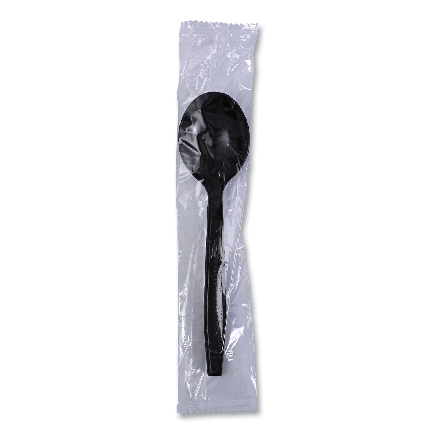 Boardwalk Heavyweight Wrapped Polypropylene Cutlery, Soup Spoon, Black, 1,000/Carton (SSHWPPBIW)