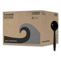 Boardwalk Heavyweight Wrapped Polypropylene Cutlery, Soup Spoon, Black, 1,000/Carton (SSHWPPBIW)