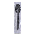 Boardwalk Heavyweight Wrapped Polypropylene Cutlery, Teaspoon, Black, 1,000/Carton (TSHWPPBIW)