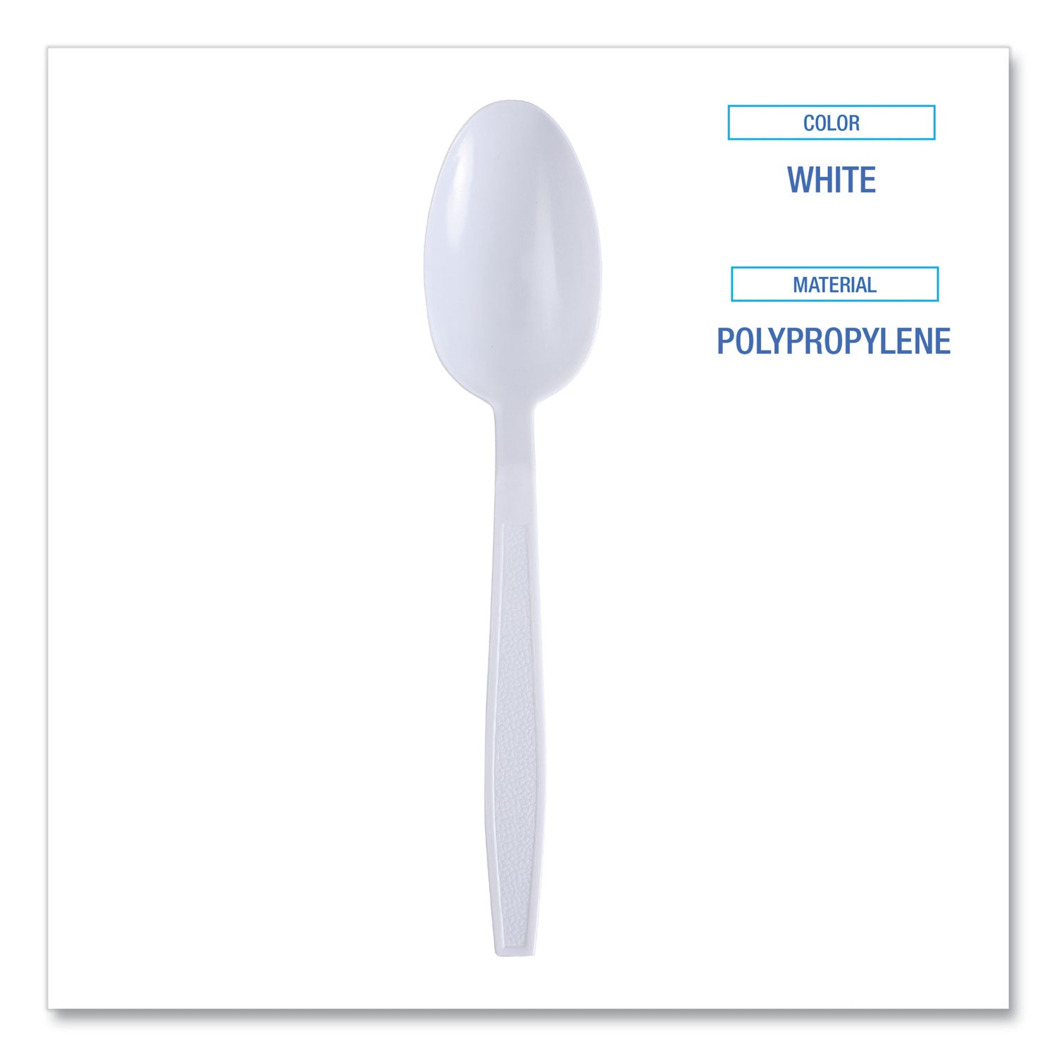 Boardwalk Heavyweight Wrapped Polypropylene Cutlery, Teaspoon, White, 1,000/Carton (TSHWPPWIW)