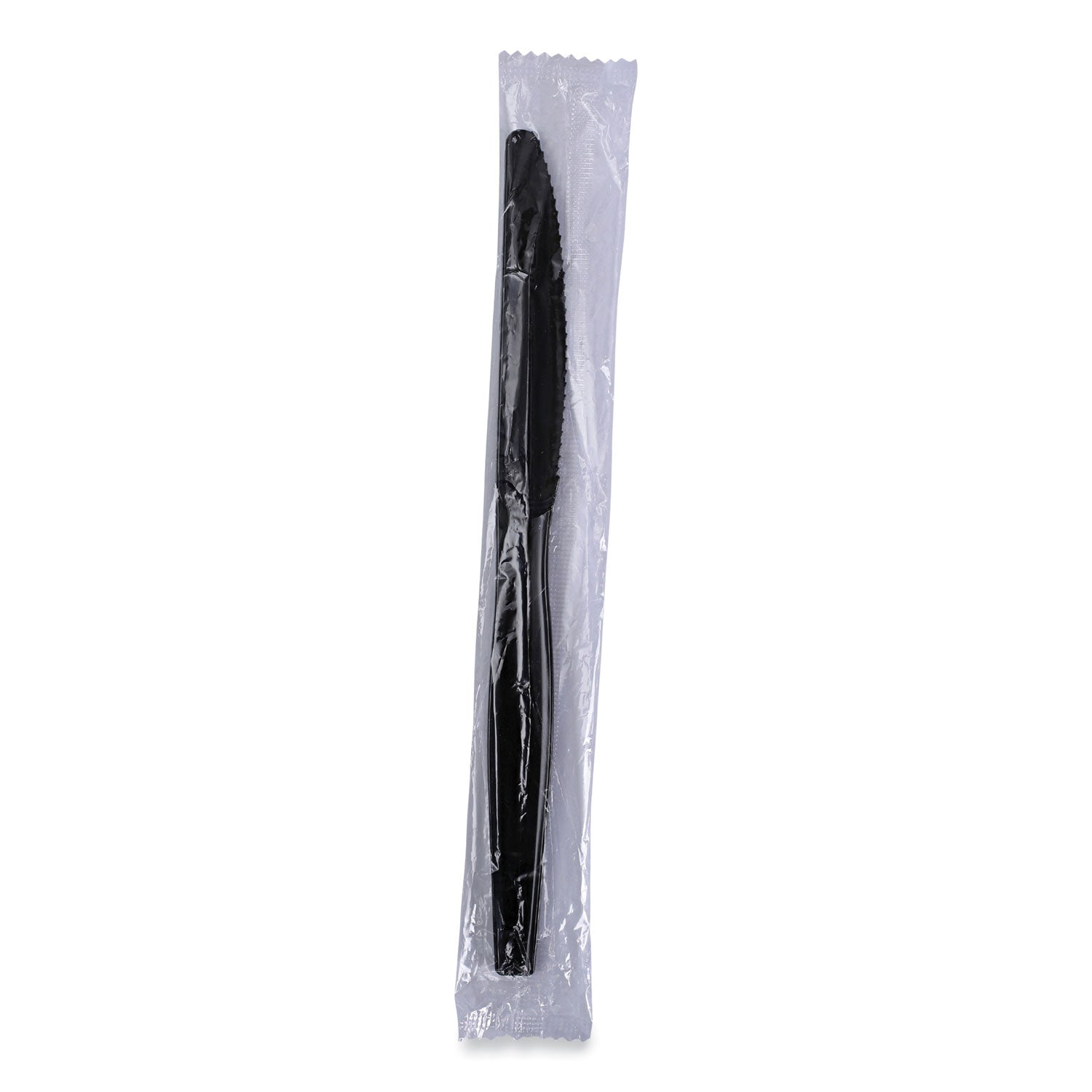 Boardwalk Heavyweight Wrapped Polystyrene Cutlery, Knife, Black, 1,000/Carton (KNIHWPSBIW)