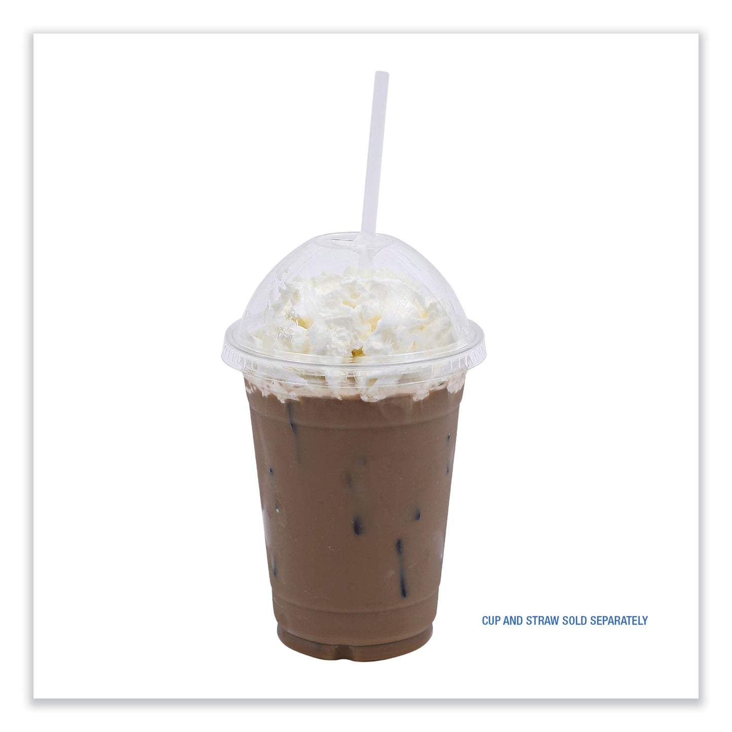 Boardwalk PET Cold Cup Dome Lids, Fits 14 oz to 24 oz Plastic Cups, Clear, 100 Lids/Sleeve, 10 Sleeves/Carton (PETDOME)