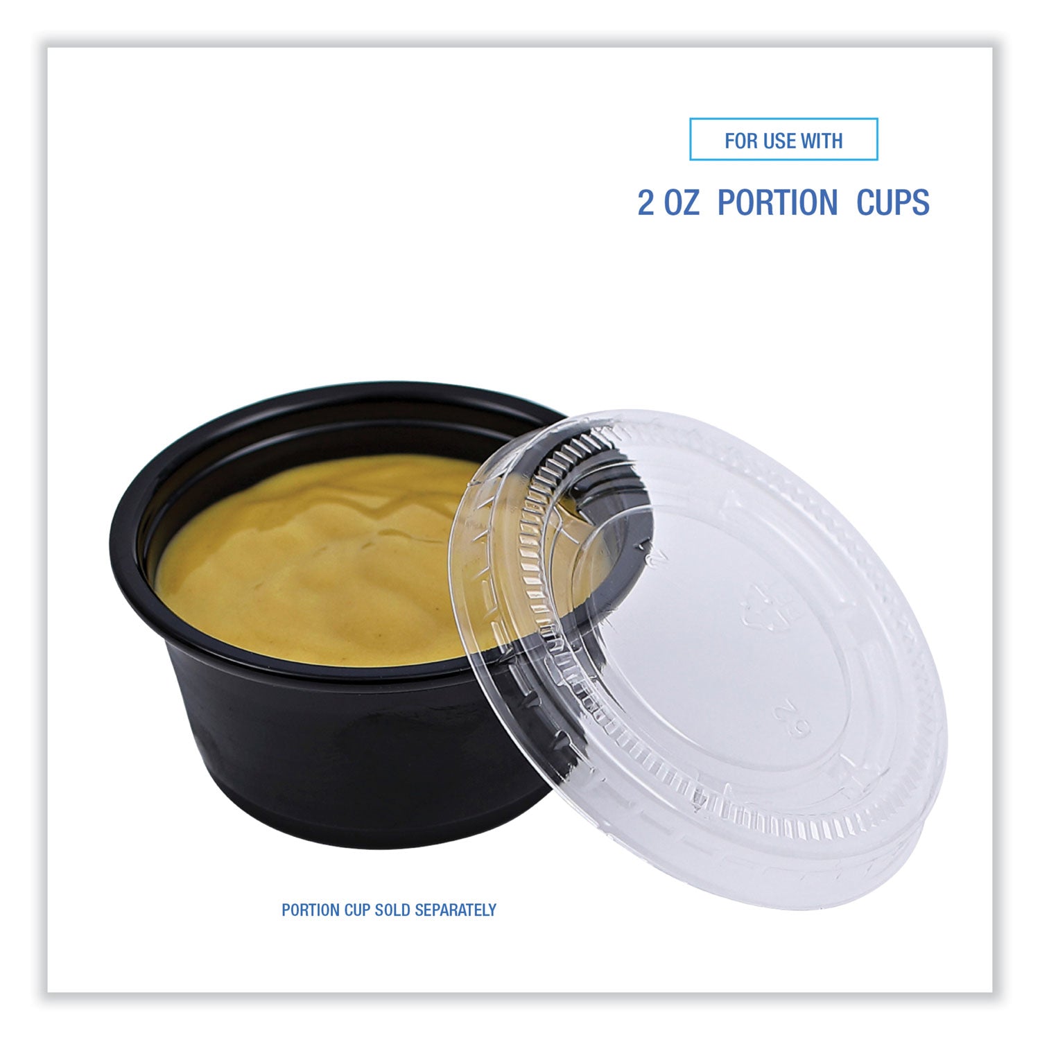 Boardwalk Souffle/Portion Cup Lids, Fits 1.5 oz and 2 oz Portion Cups, Clear, 2,500/Carton (PRTLID2)