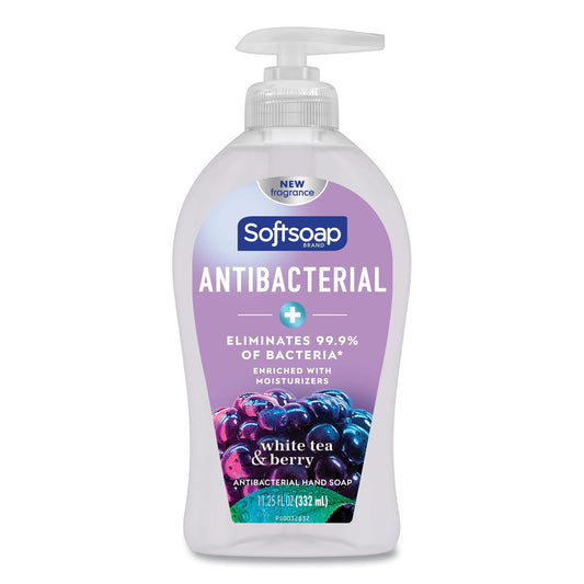 Softsoap Antibacterial Hand Soap, White Tea and Berry Fusion Scent, 11.25 oz, 6/Carton (44573)