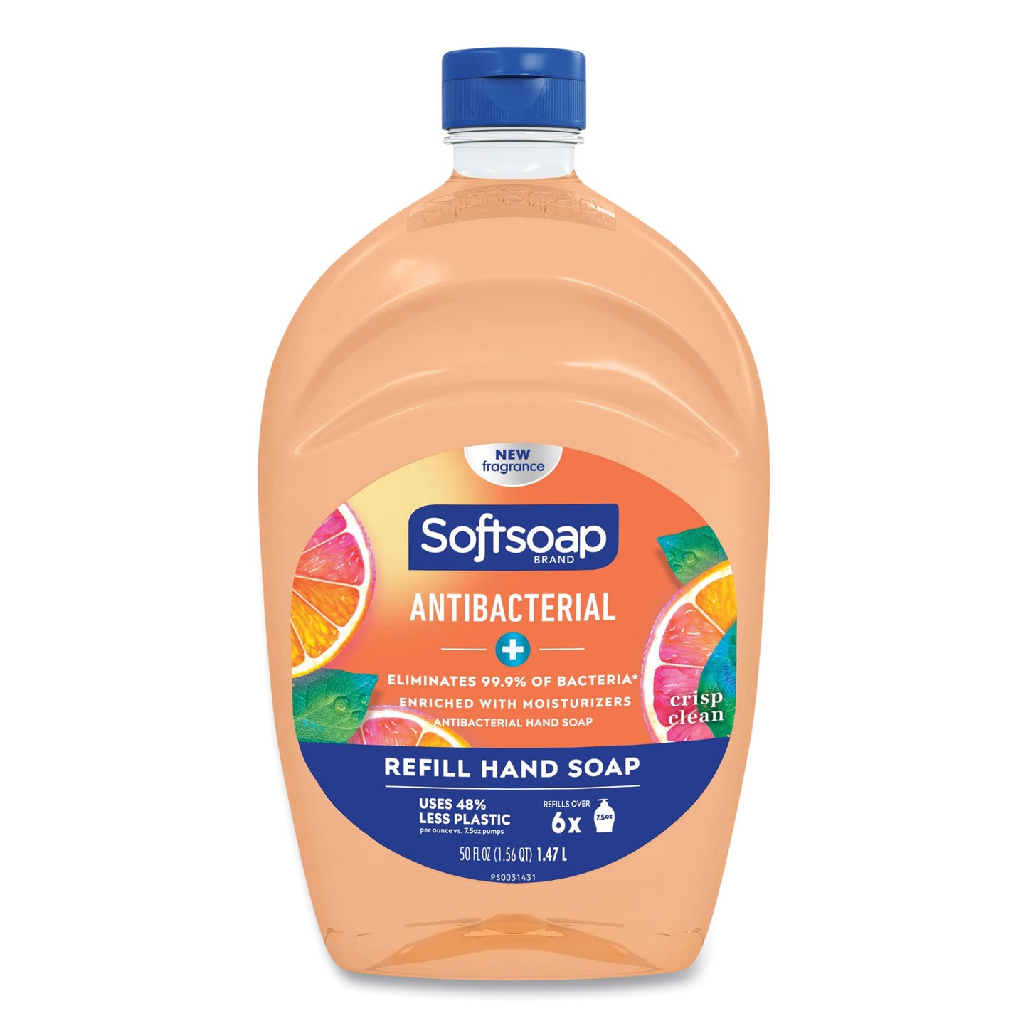 Softsoap Antibacterial Liquid Hand Soap Refill, Fresh Scent, Orange, 50 oz (46325EA)