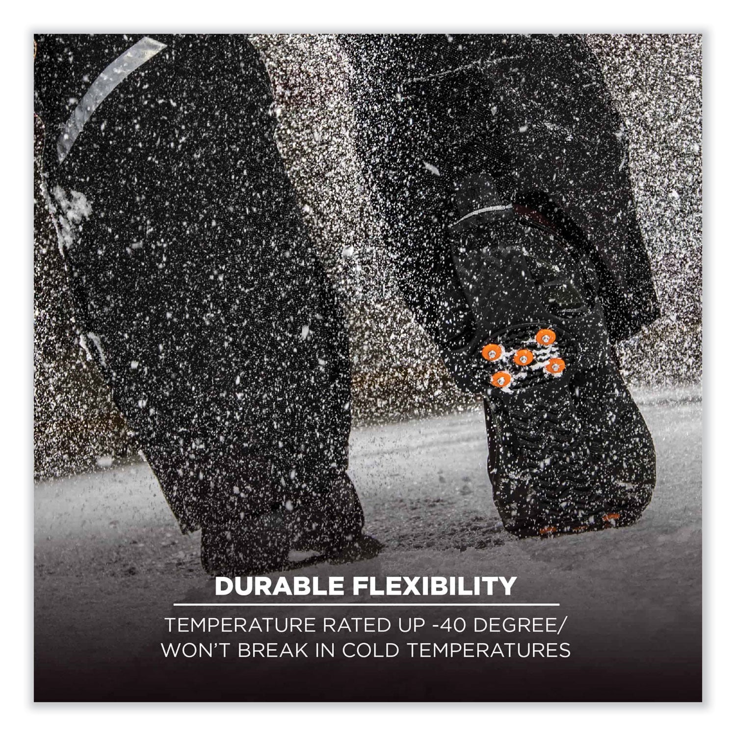 ergodyne Trex 6310 Adjustable Slip-On Ice Cleats, Medium, Black, Pair (16773)