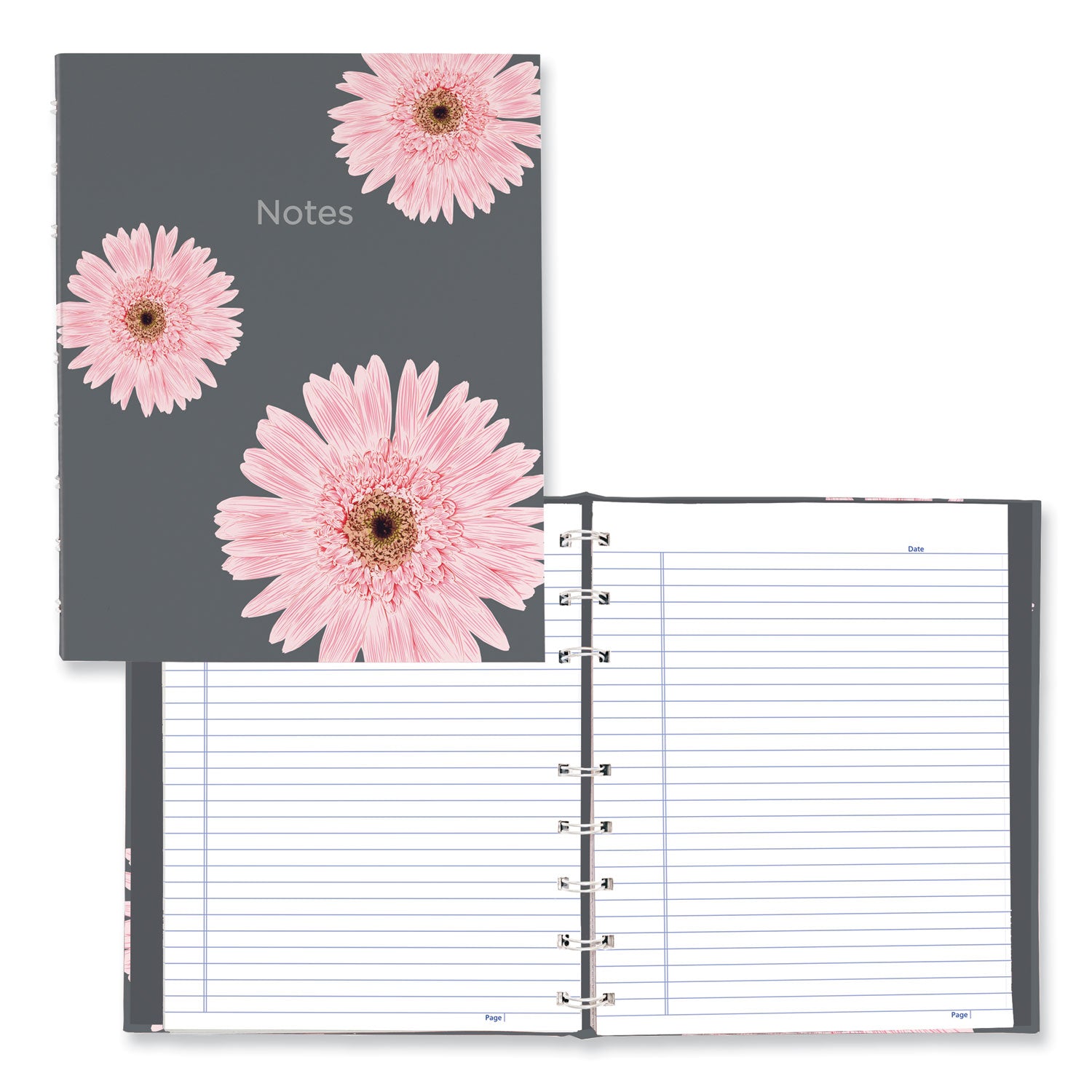 Blueline NotePro Notebook, 1-Subject, Medium/College Rule, Pink/Gray Cover, (75) 9.25 x 7.25 Sheets (A601601)