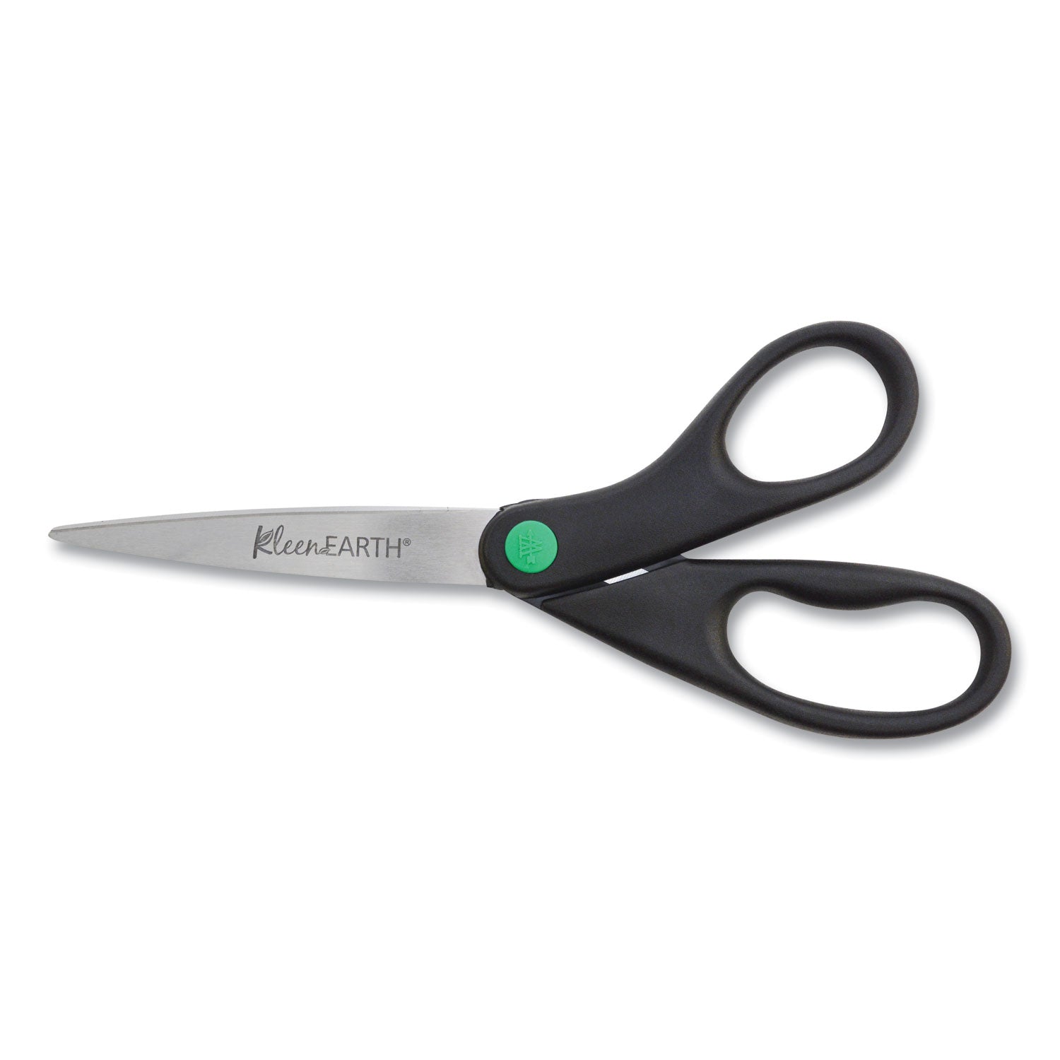 Westcott KleenEarth Scissors, 8" Long, 3.25" Cut Length, Straight Black Handle (41418)