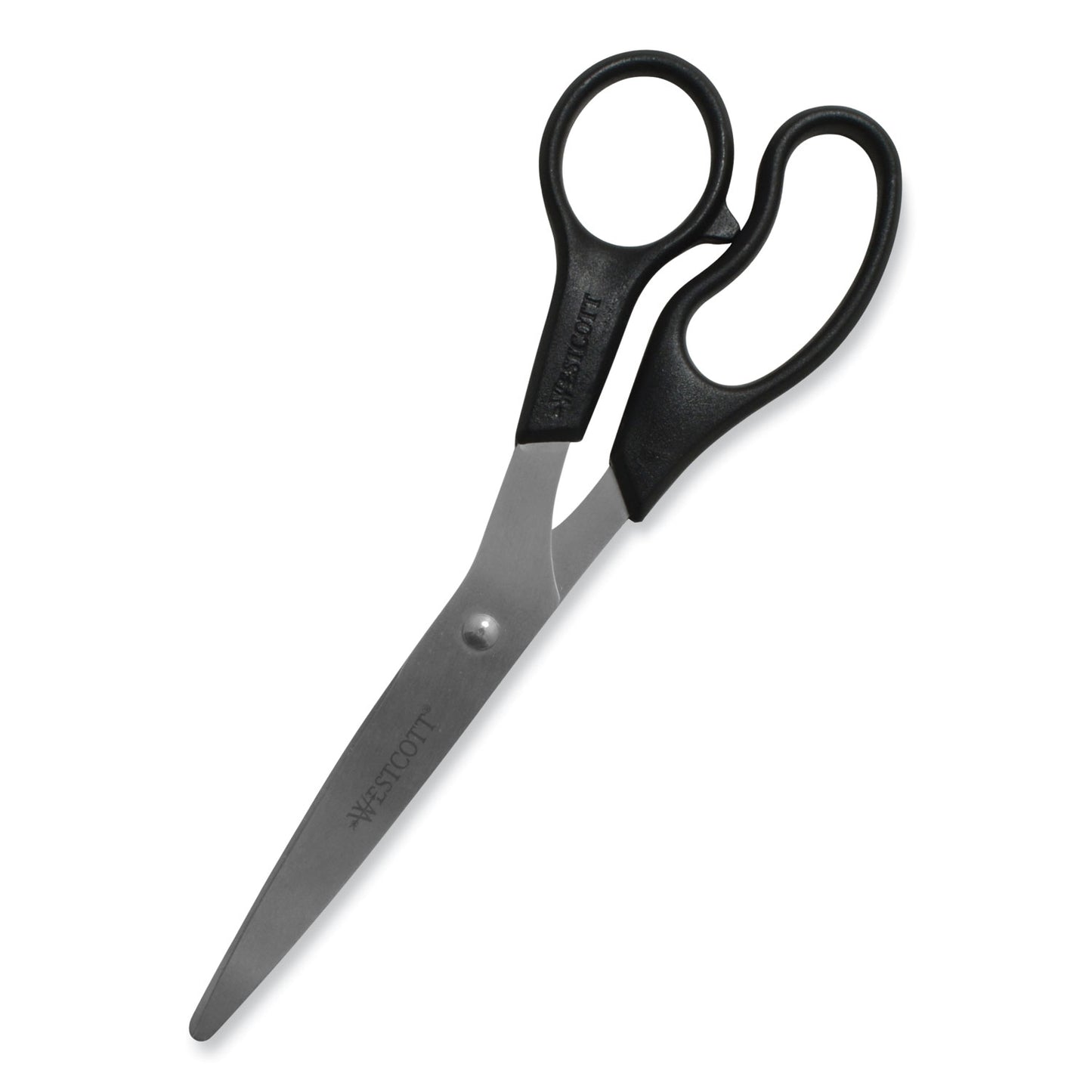 Westcott Value Line Stainless Steel Shears, 8" Long, 3.5" Cut Length, Offset Black Handle (13135)