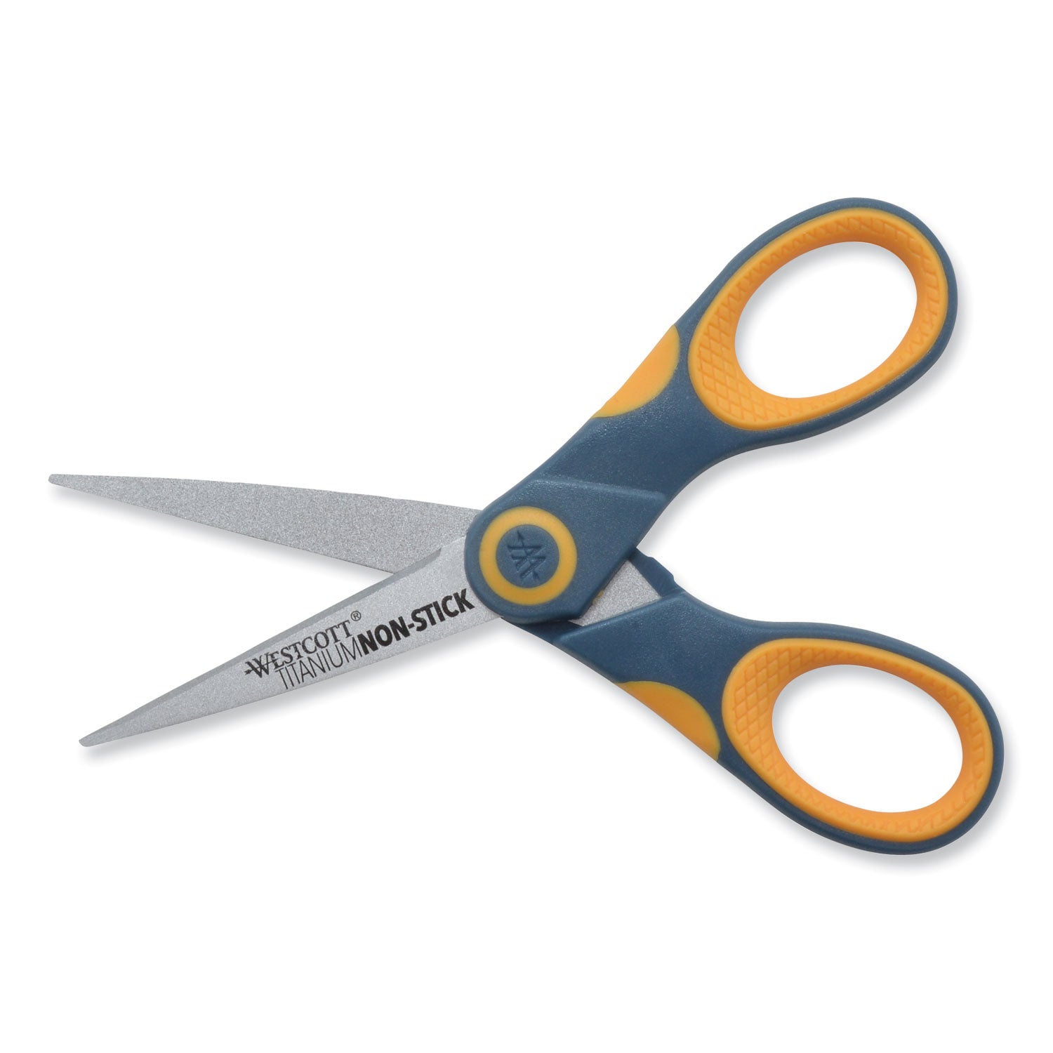 Westcott Non-Stick Titanium Bonded Scissors, 5" Long, Straight Gray/Orange Handle (14881)