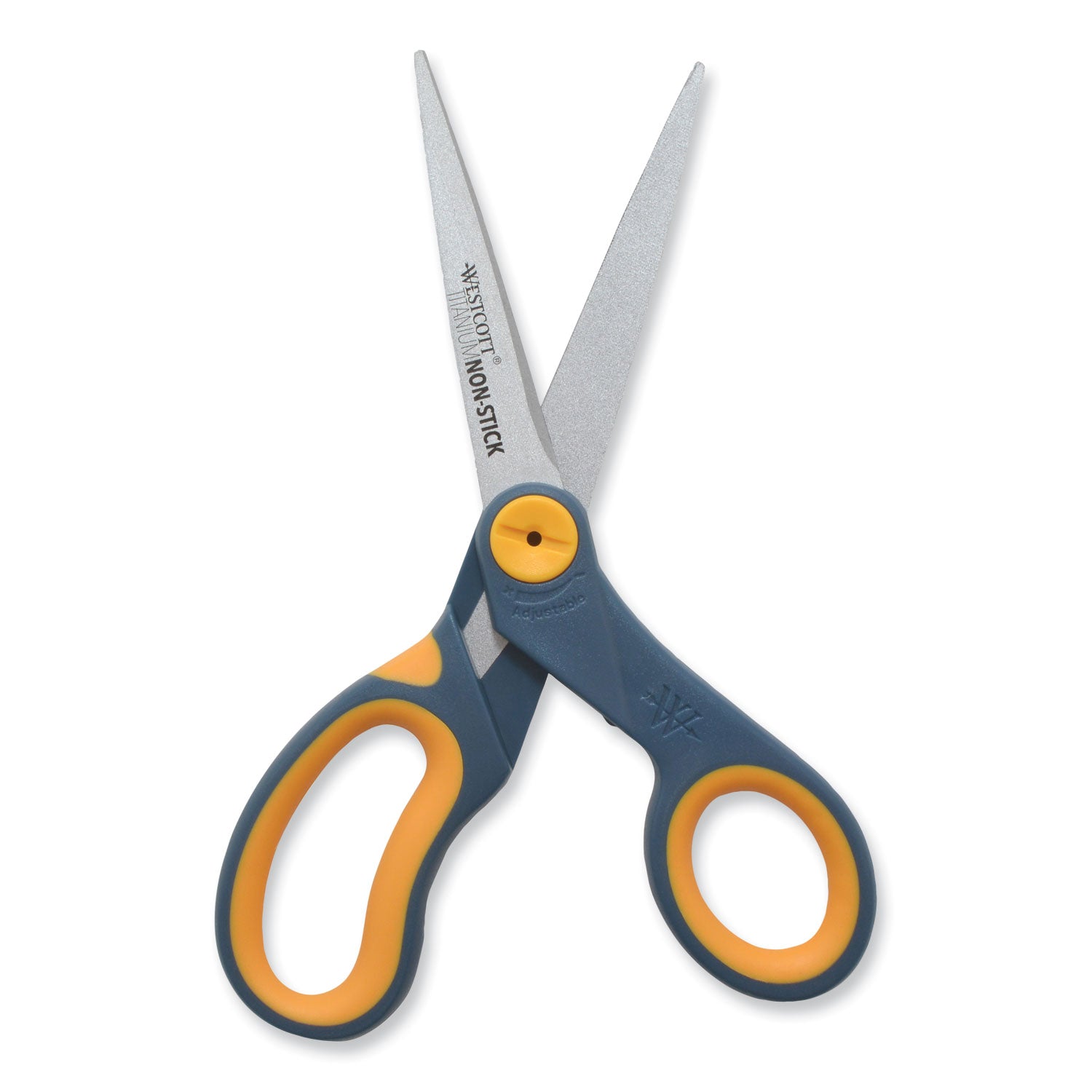 Westcott Non-Stick Titanium Bonded Scissors, 8" Long, 3.25" Cut Length, Straight Gray/Yellow Handle, 3/Pack (15454)