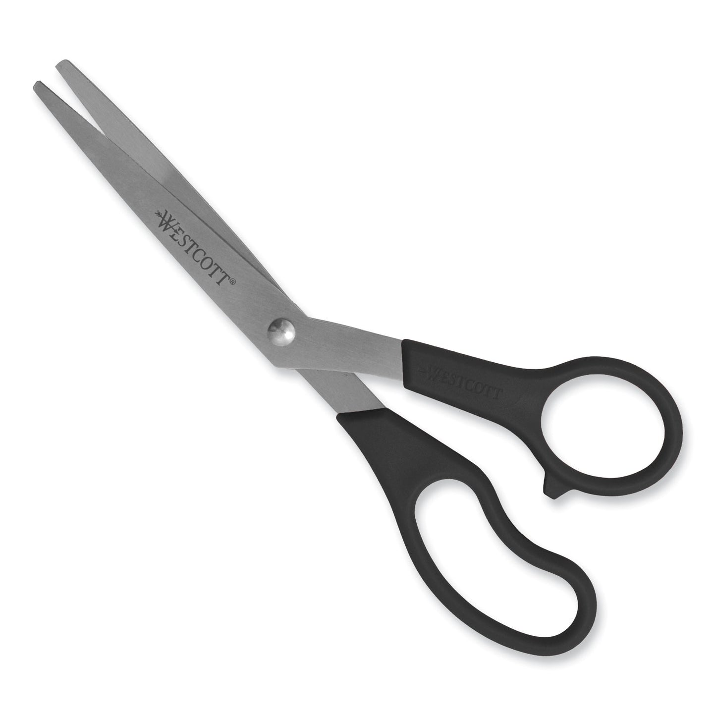 Westcott Value Line Stainless Steel Shears Value Pack, 8" Long, 3.5" Cut Length, Crane-Style Black Handle, 3/Pack (13402)