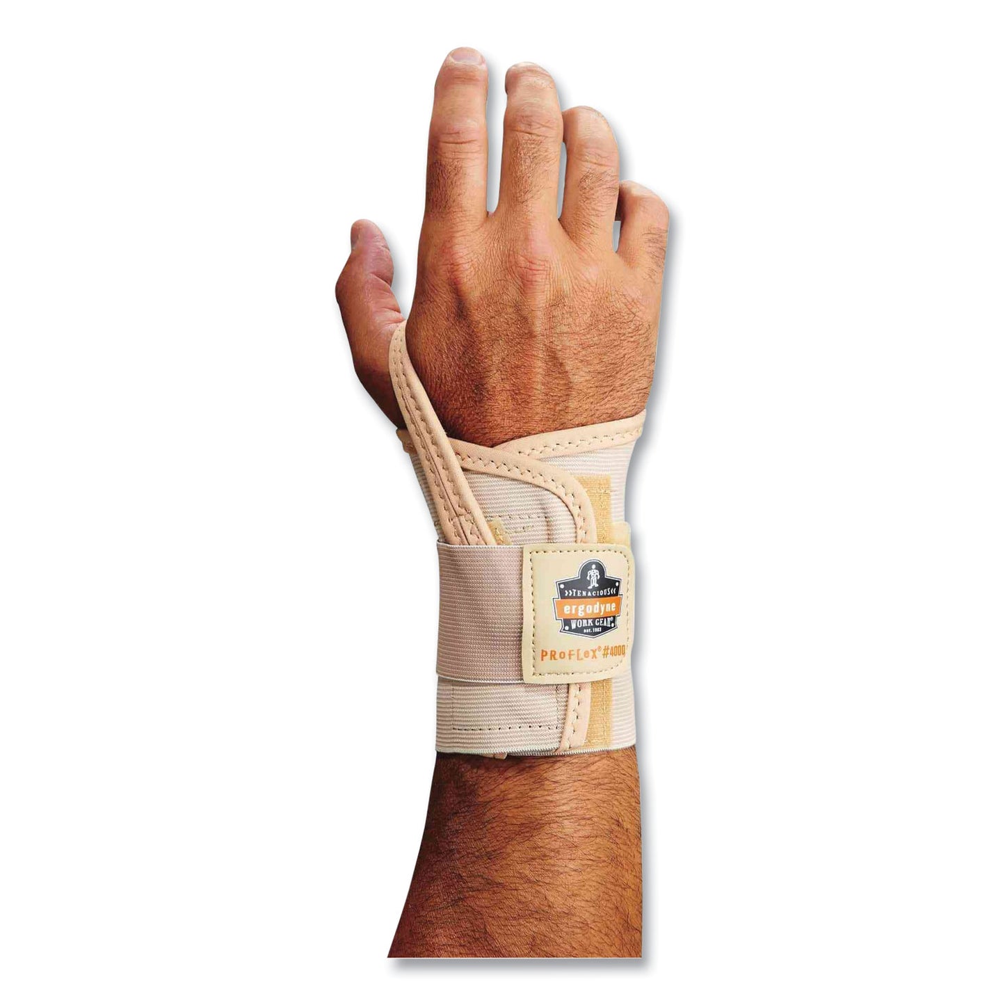 ergodyne ProFlex 4000 Single Strap Wrist Support. Small, Fits Right Hand, Tan (70102)