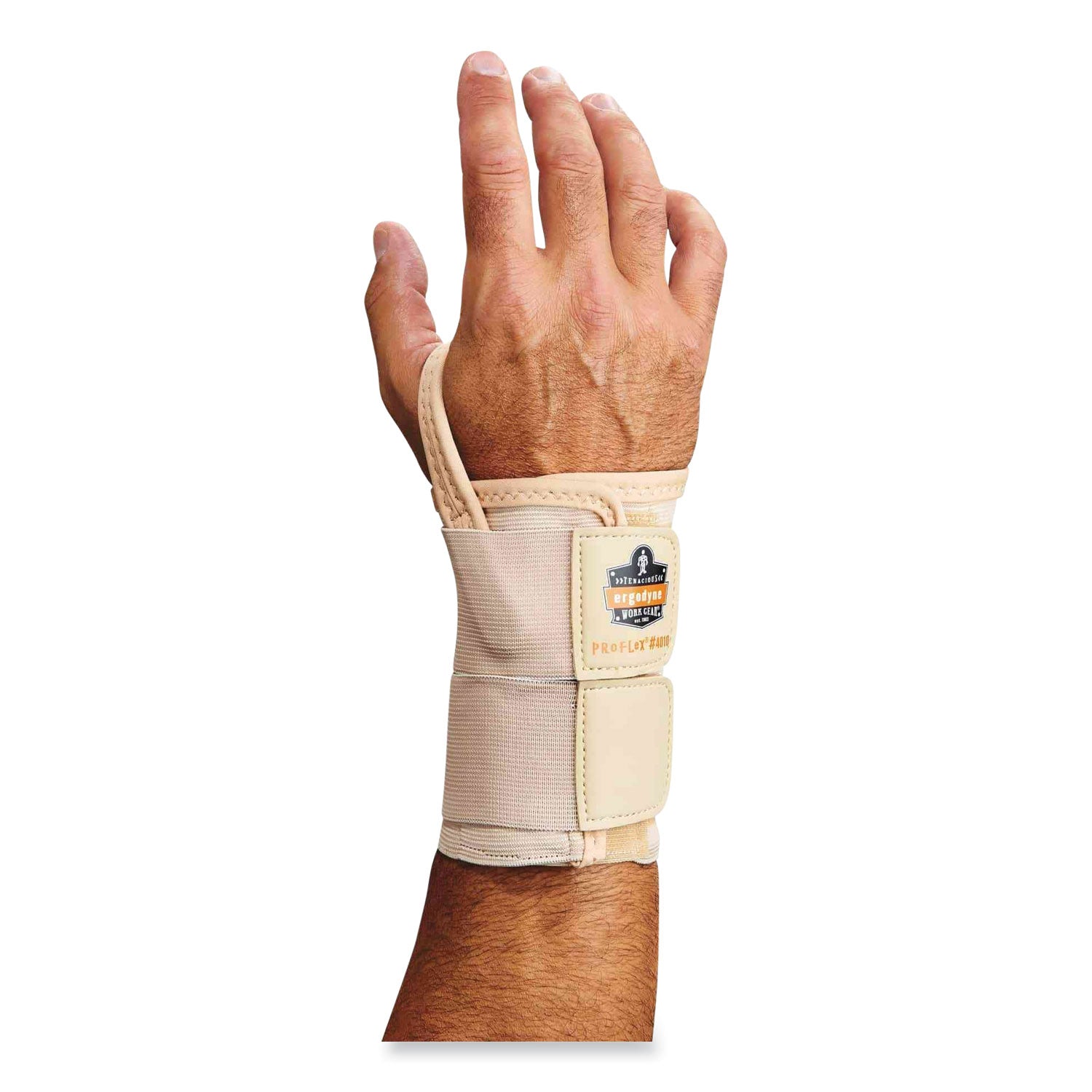 ergodyne ProFlex 4010 Double Strap Wrist Support, Large, Fits Right Hand, Tan (70126)