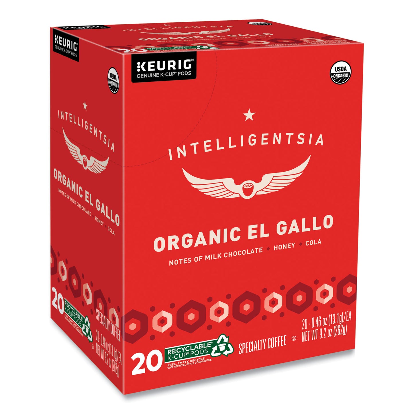 Intelligentsia El Gallo Organic Coffee K-Cups, Light Roast, 20/Box (0154)