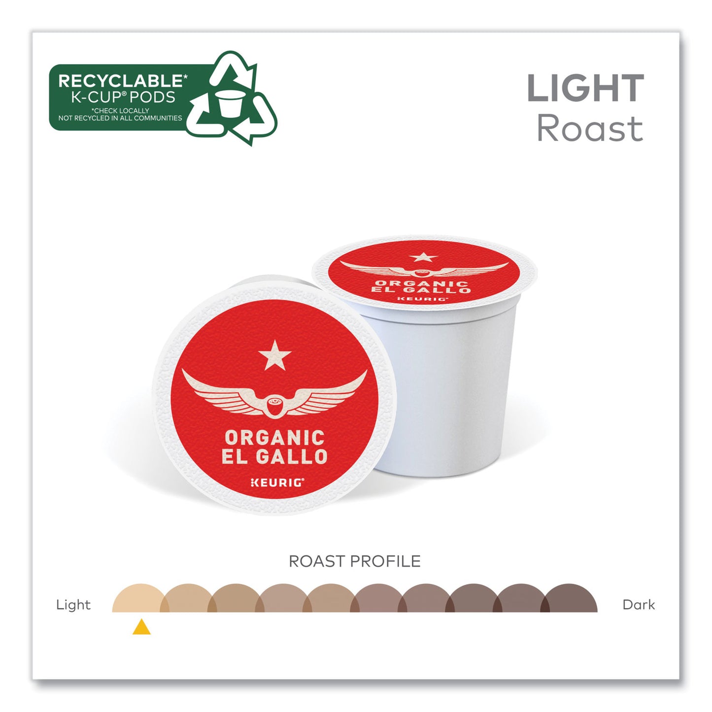 Intelligentsia El Gallo Organic Coffee K-Cups, Light Roast, 20/Box (0154)