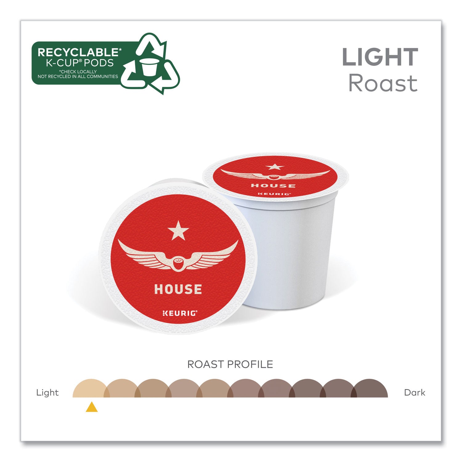 Intelligentsia House Blend Coffee K-Cups, Light Roast, 20/Box (0153)