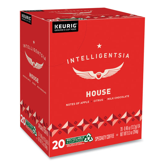 Intelligentsia House Blend Coffee K-Cups, Light Roast, 20/Box (0153)