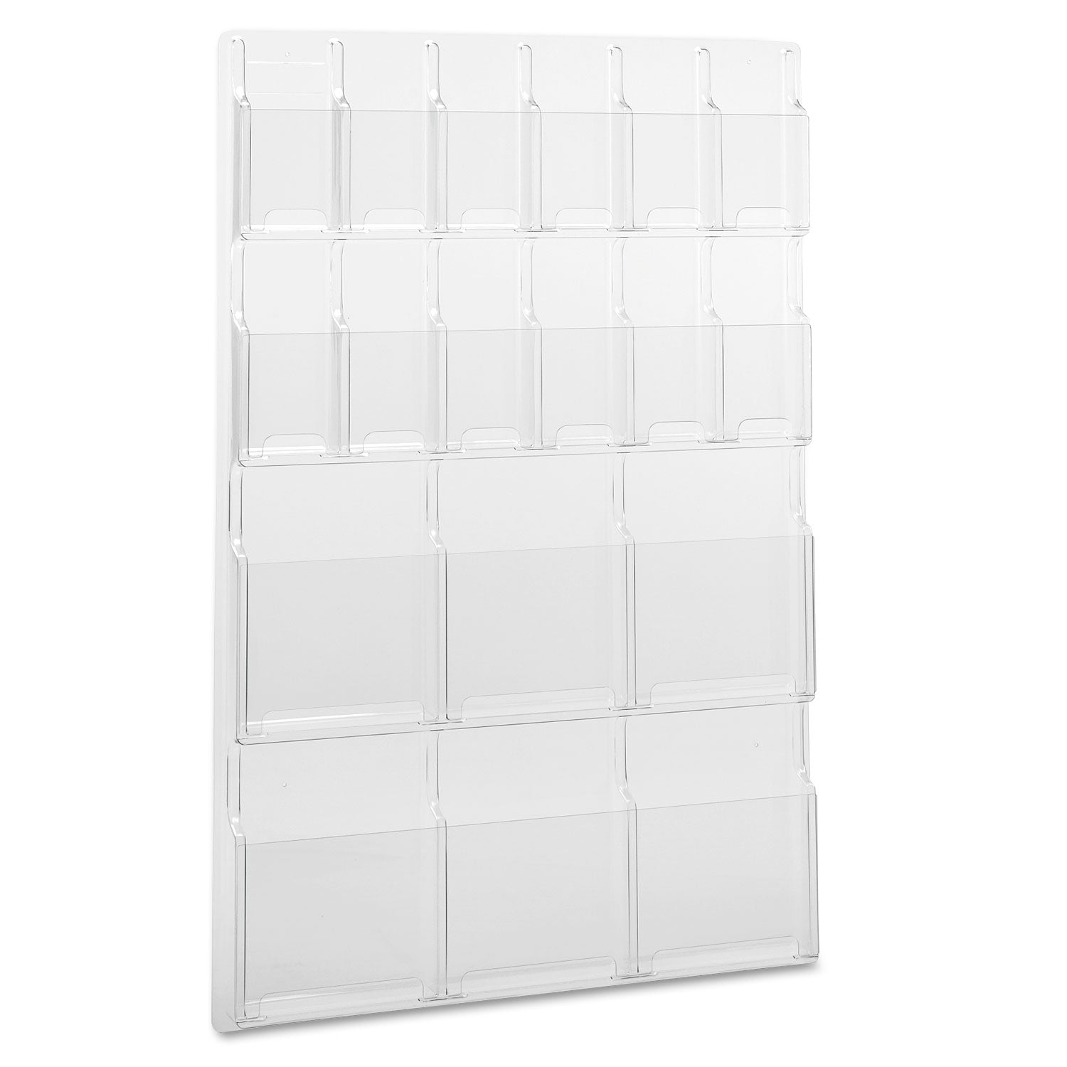 Safco Reveal Clear Literature Displays, 18 Compartments, 30w x 2d x 45h, Clear (5600CL)