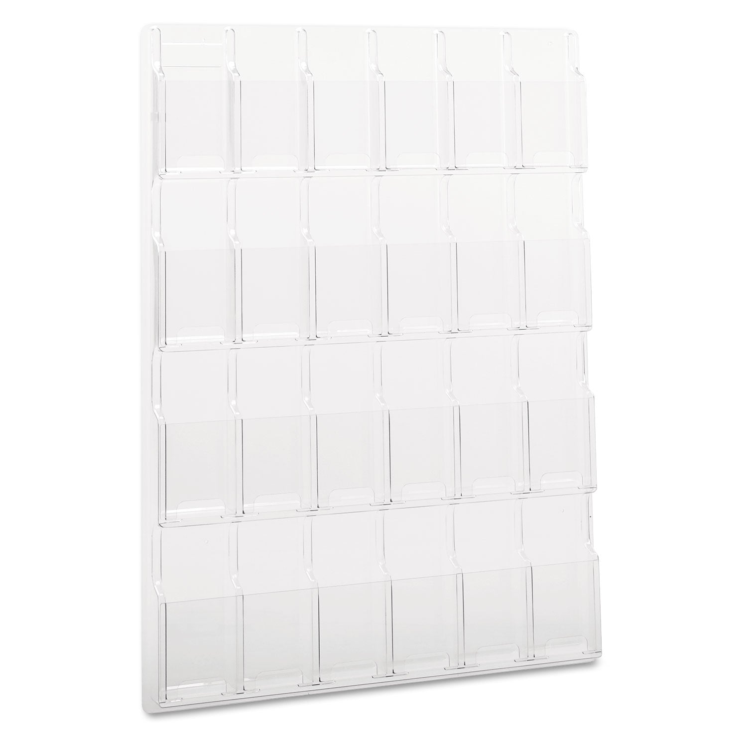 Safco Reveal Clear Literature Displays, 24 Compartments, 30w x 2d x 41h, Clear (5601CL)