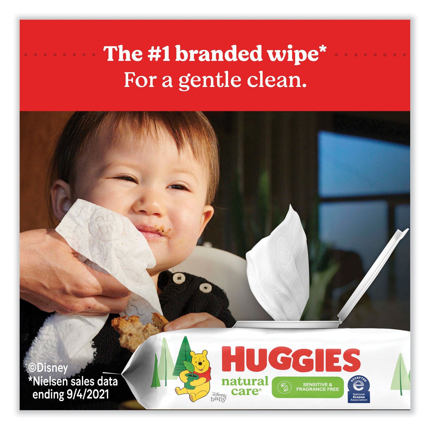 Huggies Natural Care Sensitive Baby Wipes, 1-Ply, 3.88 x 6.6, Unscented, White, 184/Pack, 3 Packs/Carton (31816)