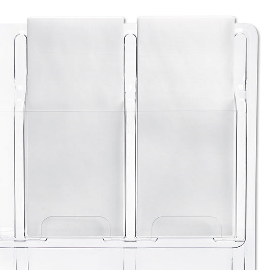 Safco Reveal Clear Literature Displays, 24 Compartments, 30w x 2d x 41h, Clear (5601CL)