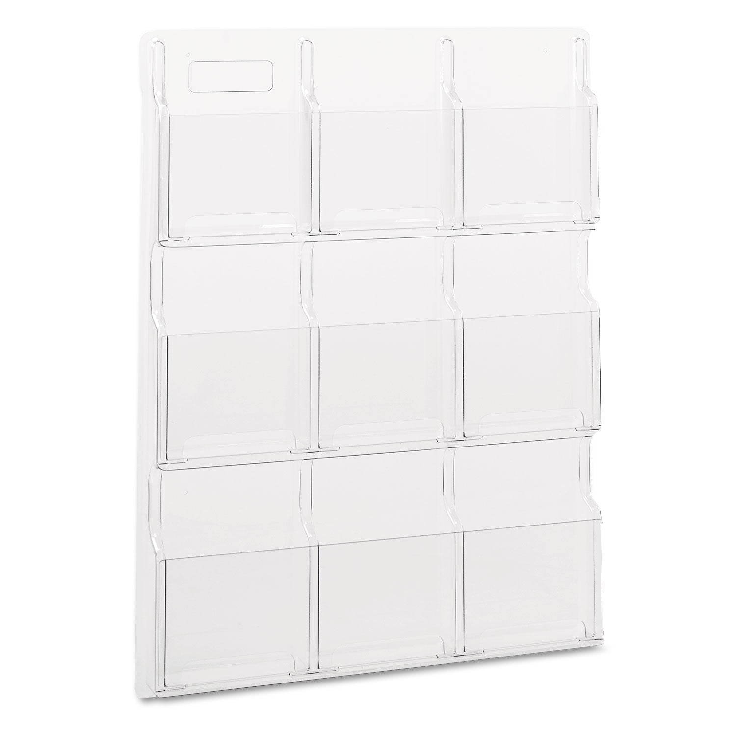 Safco Reveal Clear Literature Displays, 9 Compartments, 30w x 2d x 36.75h, Clear (5603CL)