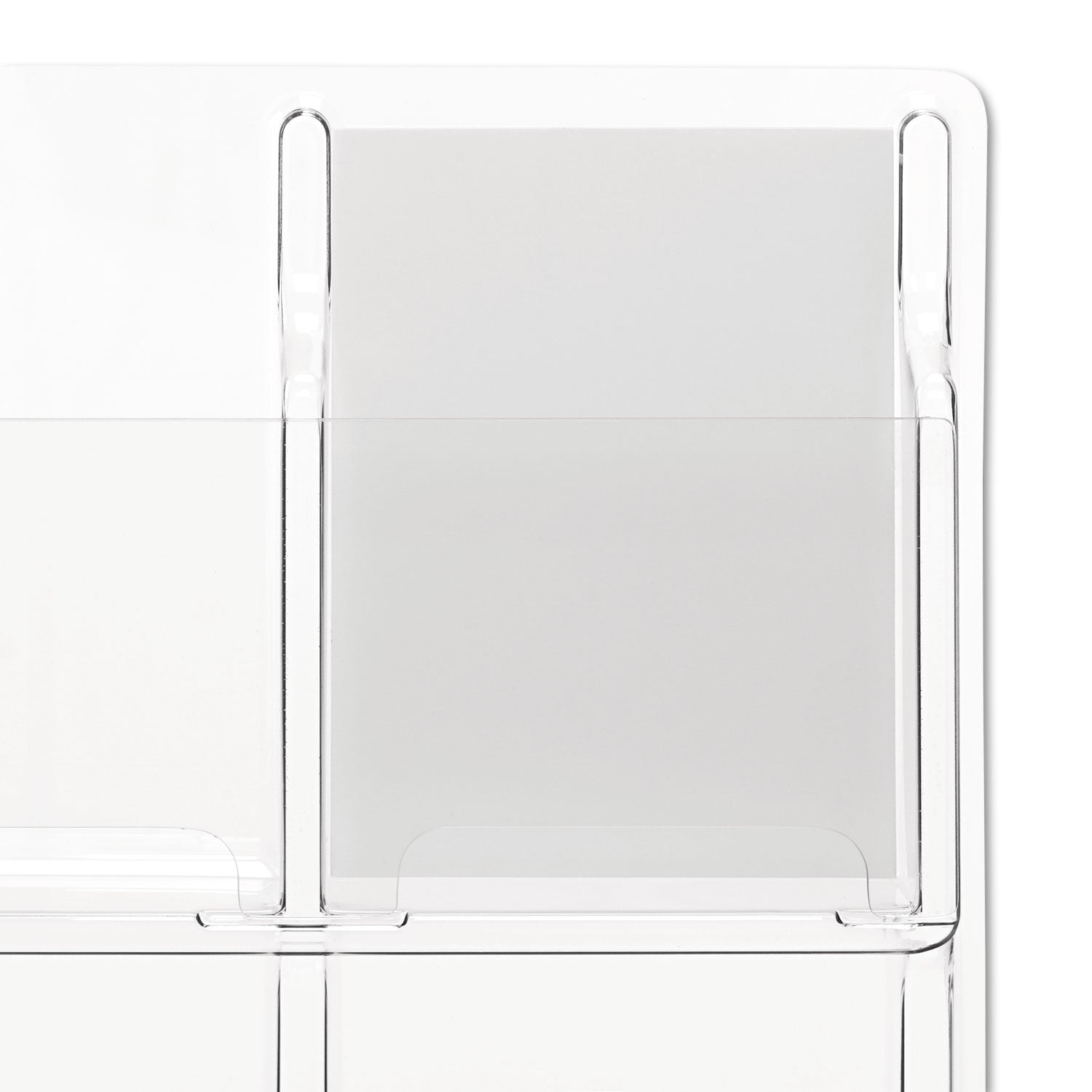 Safco Reveal Clear Literature Displays, 9 Compartments, 30w x 2d x 36.75h, Clear (5603CL)