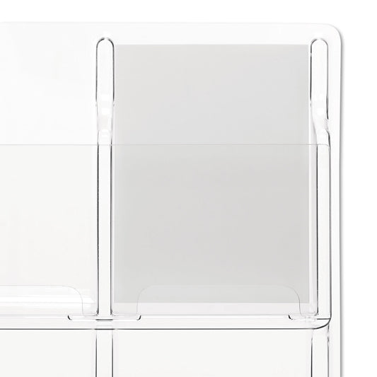 Safco Reveal Clear Literature Displays, 9 Compartments, 30w x 2d x 36.75h, Clear (5603CL)