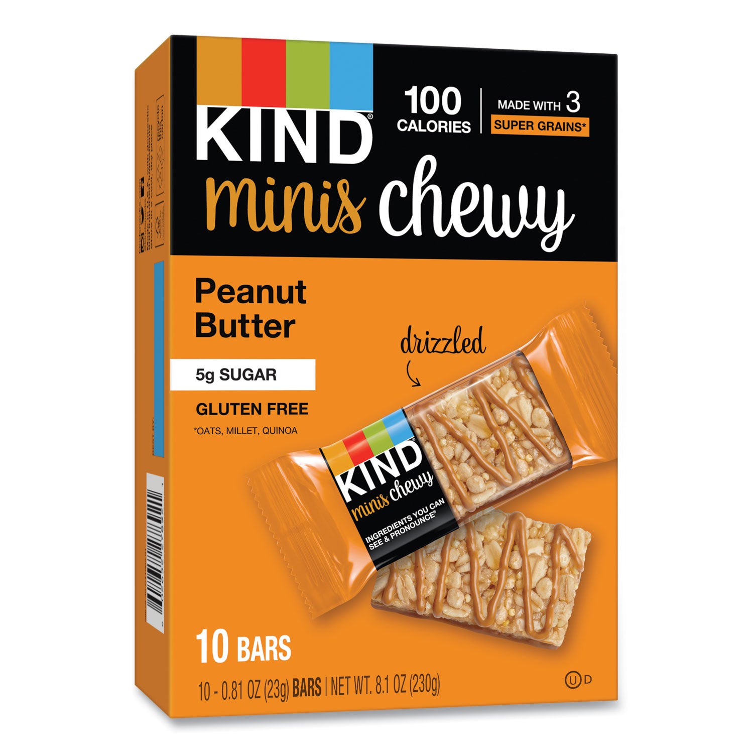 KIND Minis Chewy, Peanut Butter, 0.81 oz 10/Pack (27895)