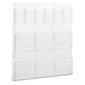 Safco Reveal Clear Literature Displays, 12 Compartments, 30w x 2d x 34.75h, Clear (5606CL)