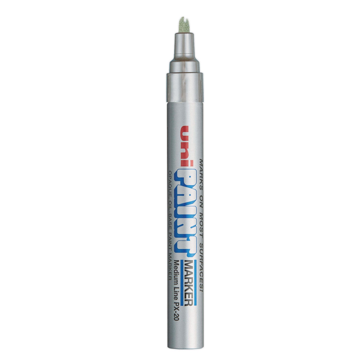 uni Paint Permanent Marker, Medium Bullet Tip, Metallic Silver (63614)