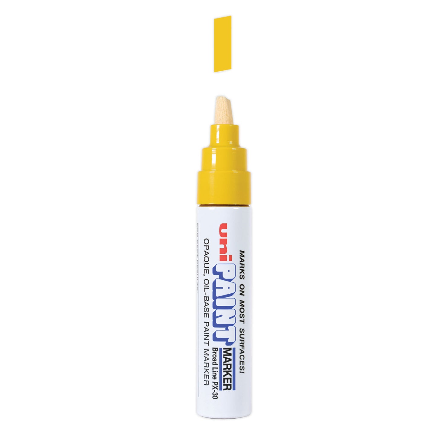 uni Paint Permanent Marker, Broad Chisel Tip, Yellow (63735)
