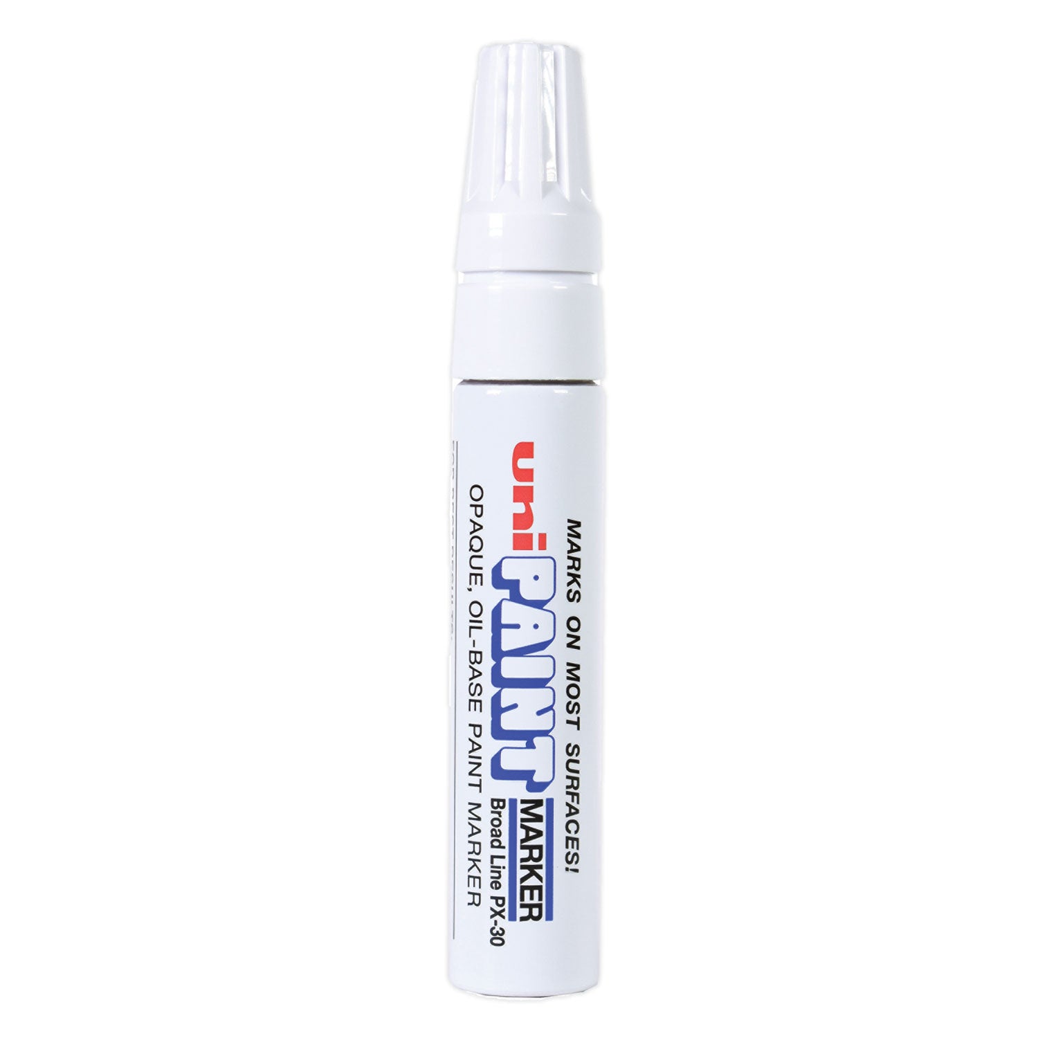 uni Paint Permanent Marker, Broad Chisel Tip, White (63743)