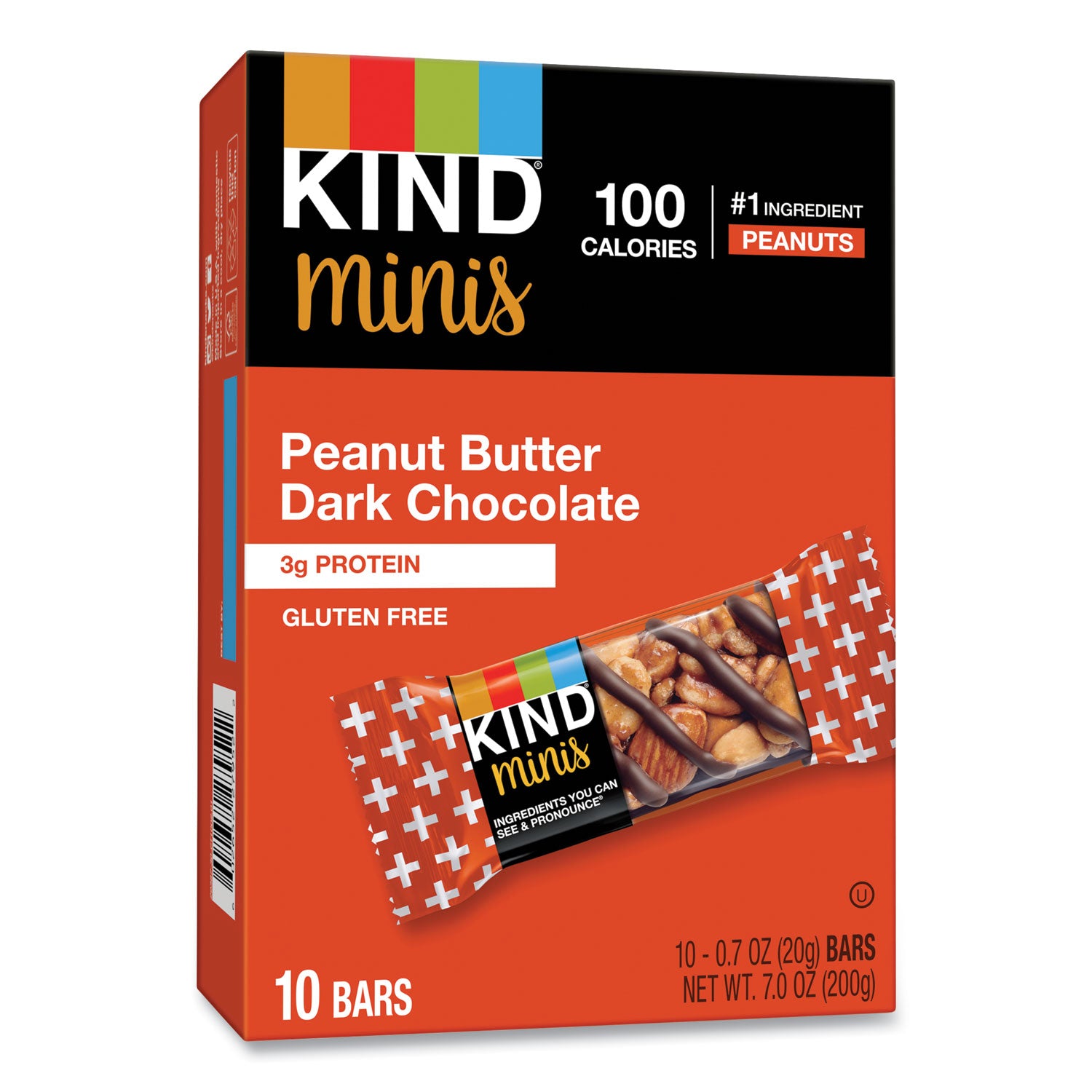 KIND Minis, Peanut Butter Dark Chocolate, 0.7 oz, 10/Pack (27961)