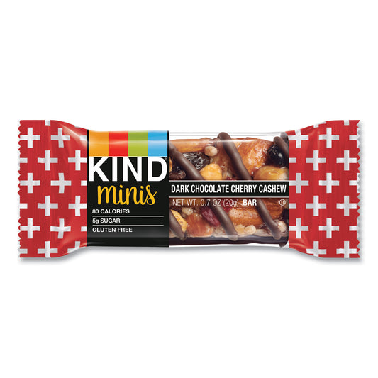 KIND Minis, Dark Chocolate Cherry Cashew, 0.7 oz, 10/Pack (27962)